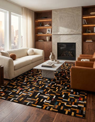 5' 1 x 8' 2 Cowhide - Patchwork Rug