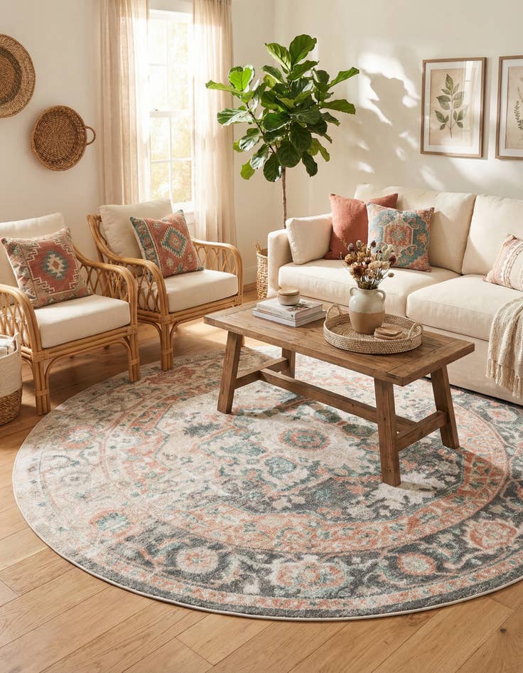 Detail image of 8' x 8' Madeline Vintage Round Rug