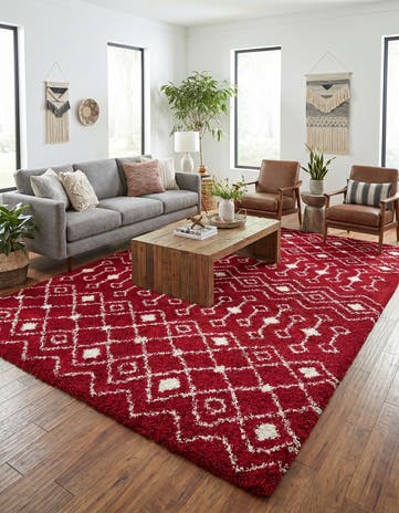 9' x 12' Moroccan Trellis Shag Rug