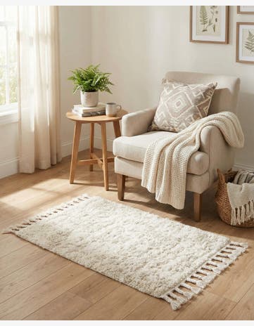 Ivory Athena Shag Rug