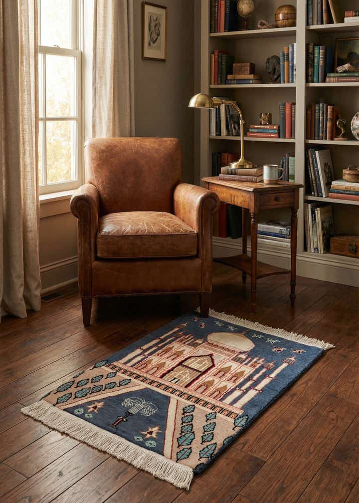 2' 1 x 3' 3 Hand Knotted Lahour Oriental Wool Rug