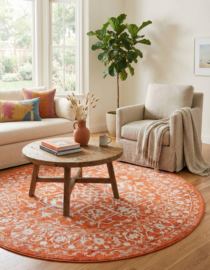 Detail image of 6' x 6' Modern Classical Round Rug