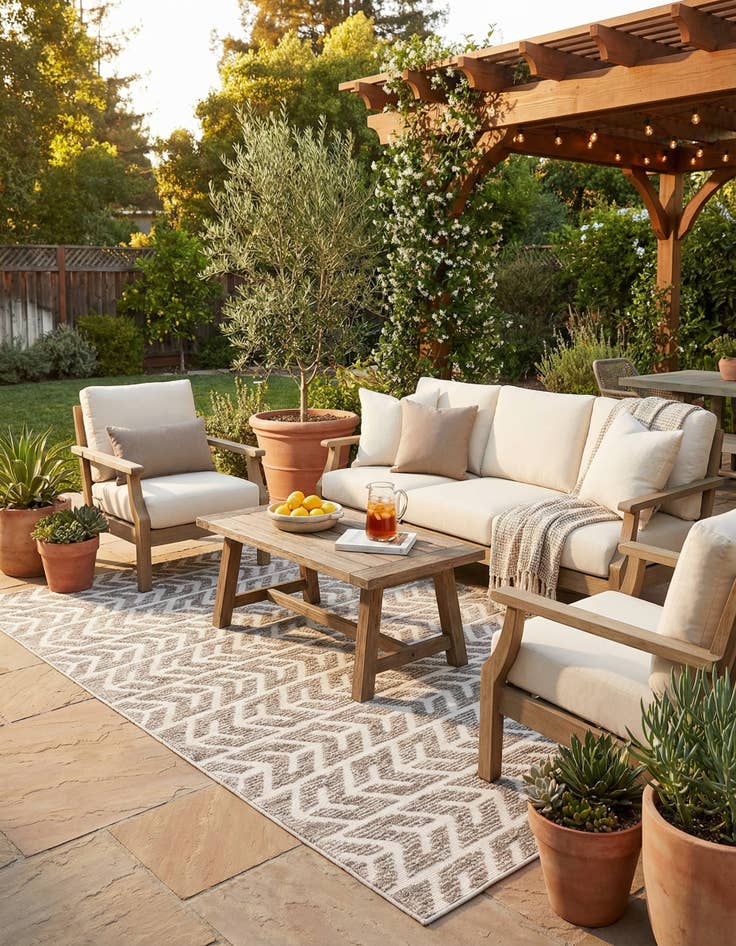 Detail image of 5' x 8' Washable Sabrina Soto Aston Indoor / Outdoor Rug