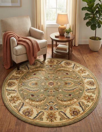Green Aditi Round Rug