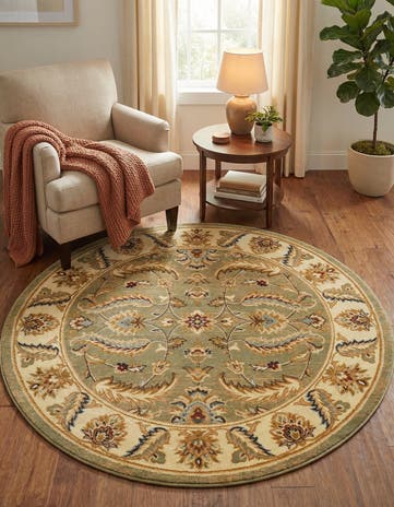 Green Aditi Round Rug