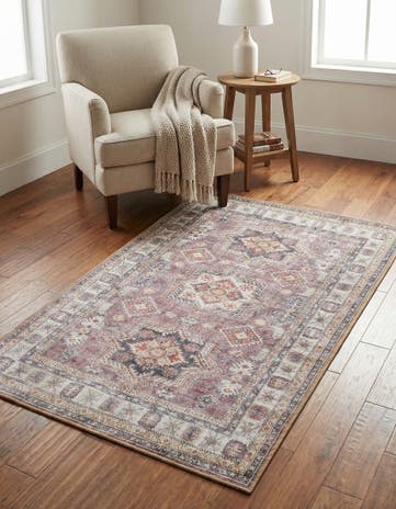 Antique Rose Pink Washable Timeless Rug