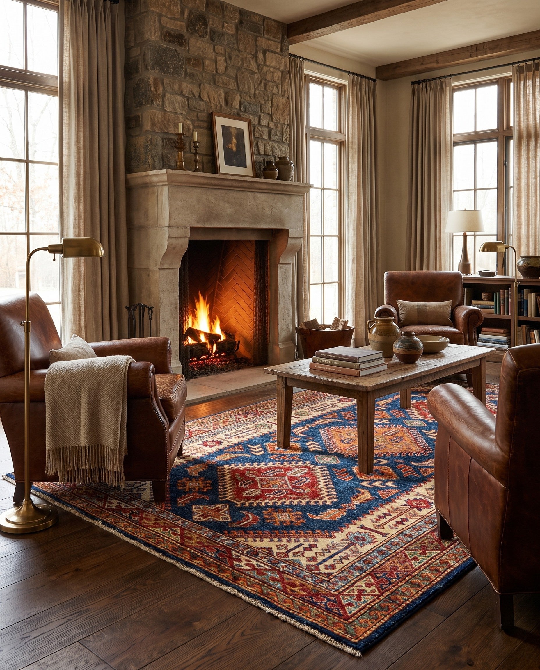 4' 3 x 6' 5 Hand Knotted Kazak Rug