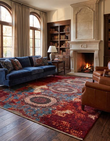 8' 6 x 9' 11 Hand Knotted Mamluk Ziegler Rug