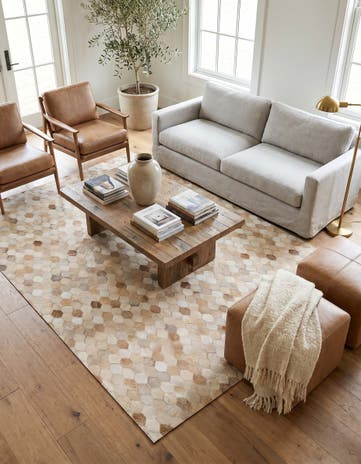 4' 8 x 6' 8 Cowhide Stocks Rug