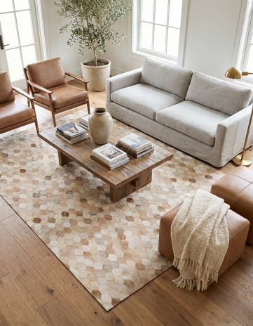 4' 8 x 6' 8 Cowhide Stocks Rug