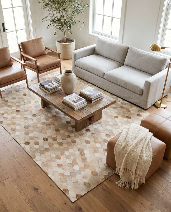 4' 8 x 6' 8 Cowhide Stocks Rug