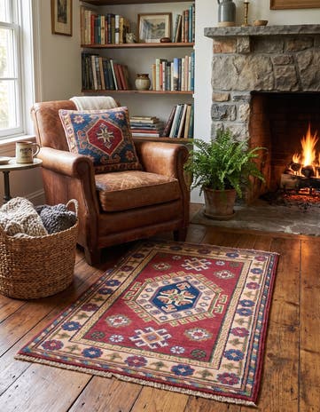 2' x 2' 11 Hand Knotted Kazak Rug
