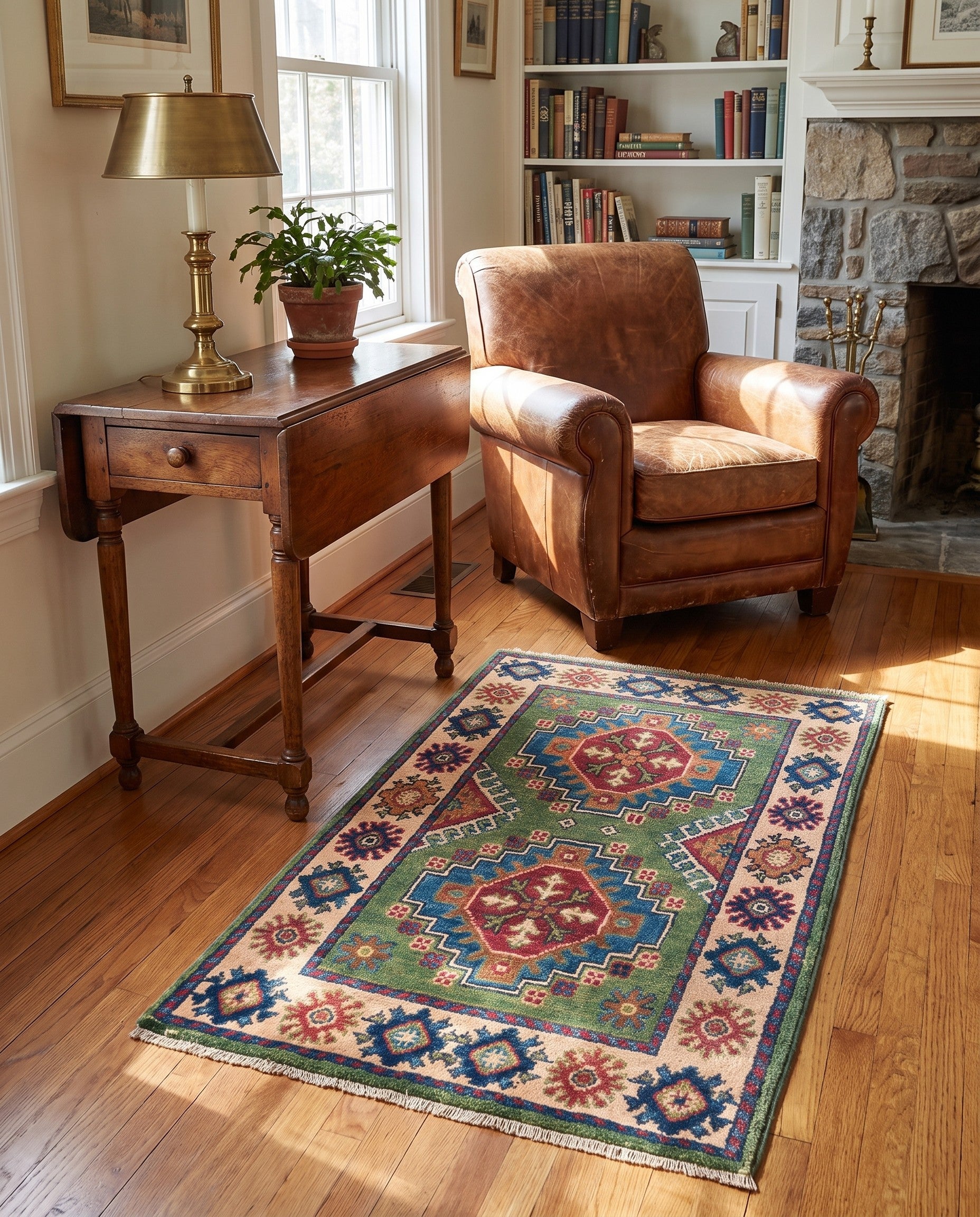 1' 11 x 3' 1 Hand Knotted Kazak Rug