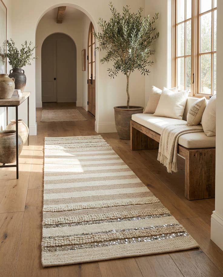 Detail image of 4' 6 x 8' Hand Knotted Moroccan Wool Runner Rug