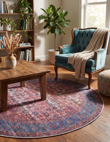 Antique Pink Maahru Round Rug