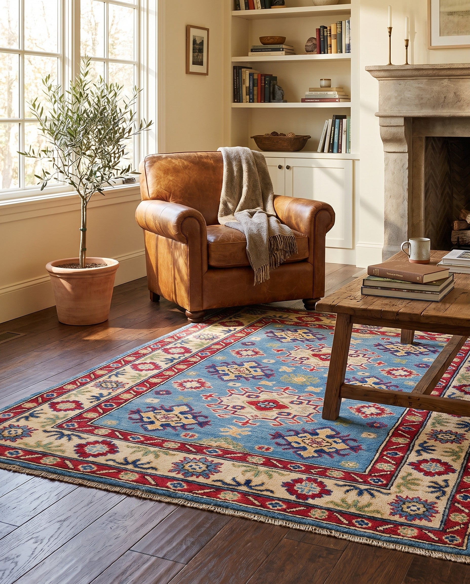 3' 4 x 5' 2 Hand Knotted Kazak Rug