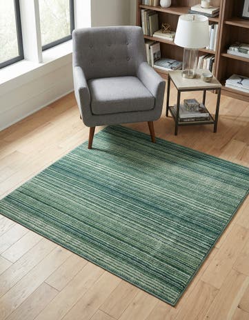 Green Gemstone Square Rug