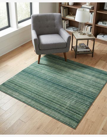 Green Gemstone Square Rug