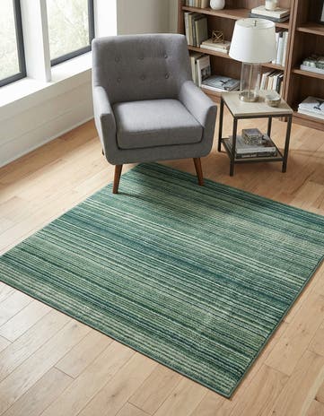 Green Gemstone Square Rug