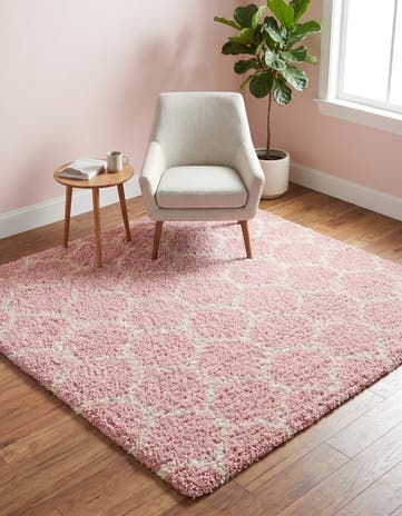 6' x 6' Lattice Shag Square Rug