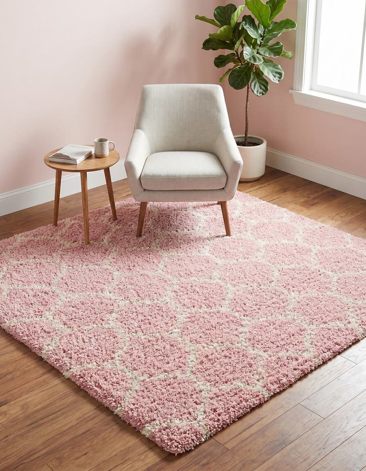 6' x 6' Lattice Shag Square Rug