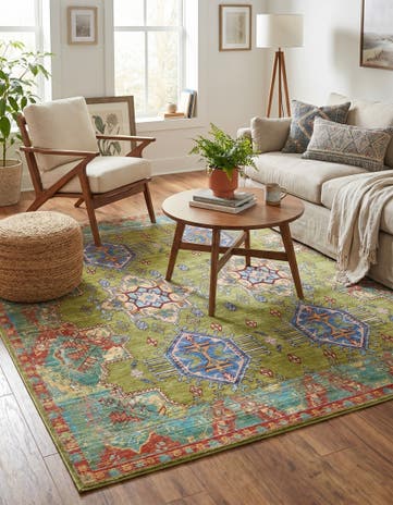 Light Green Alexis Square Rug