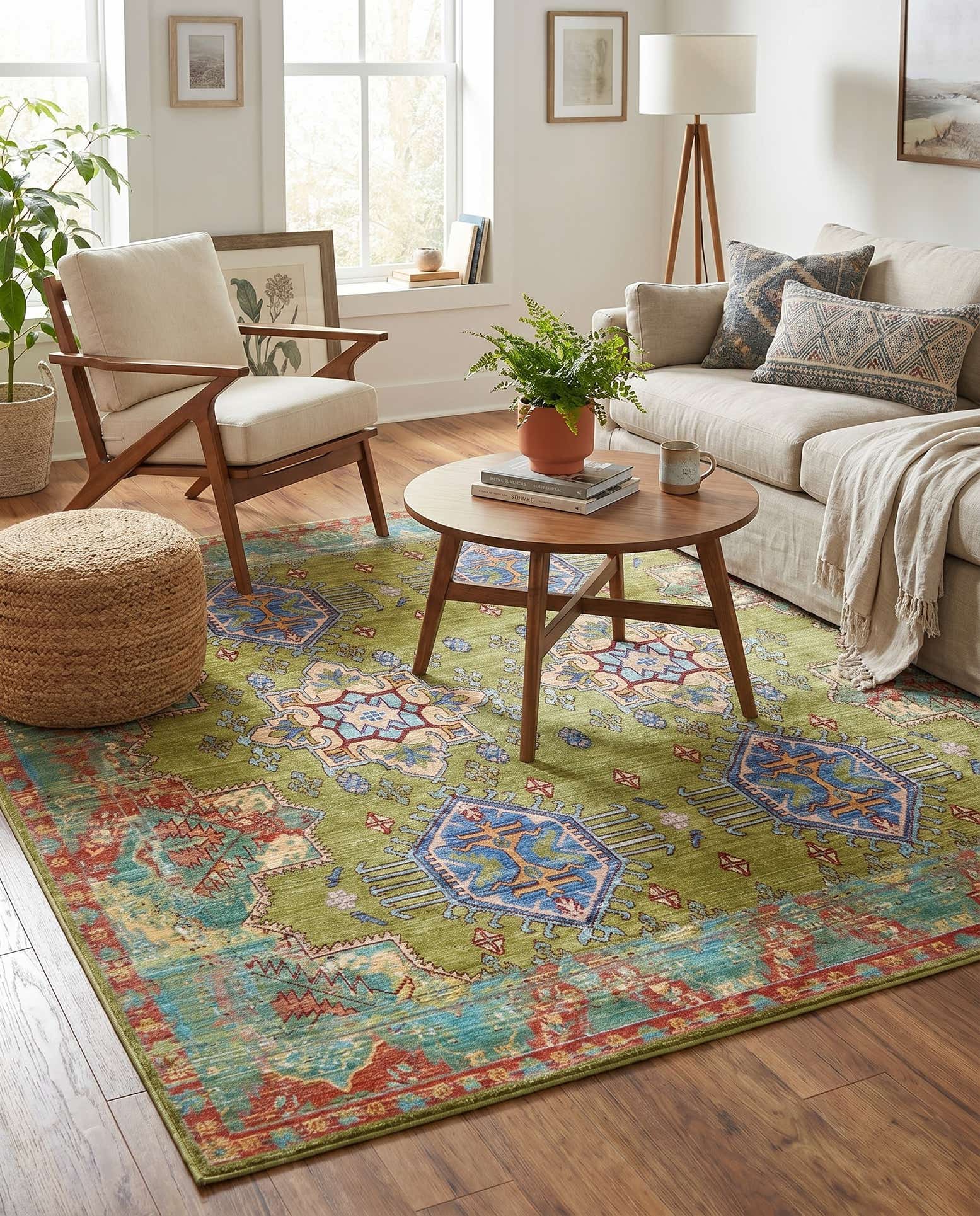 8' x 8' Aqua Square Rug