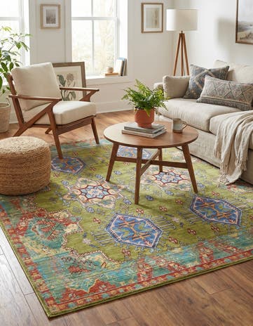 Light Green Alexis Square Rug