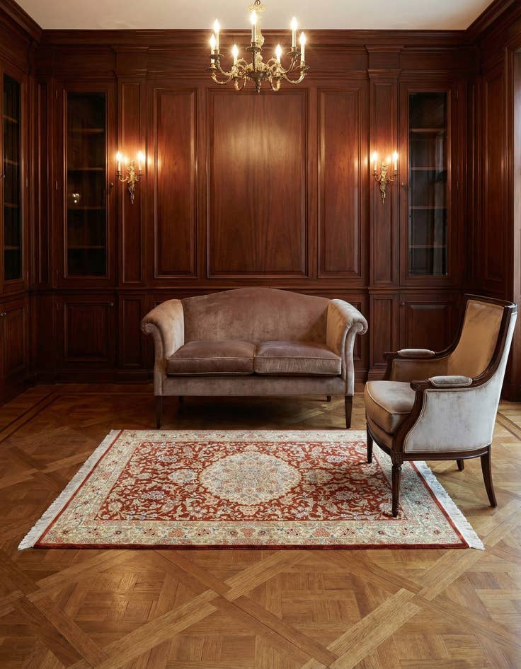 Detail image of 3' 4 x 5' 2 Ghom Silk Rug