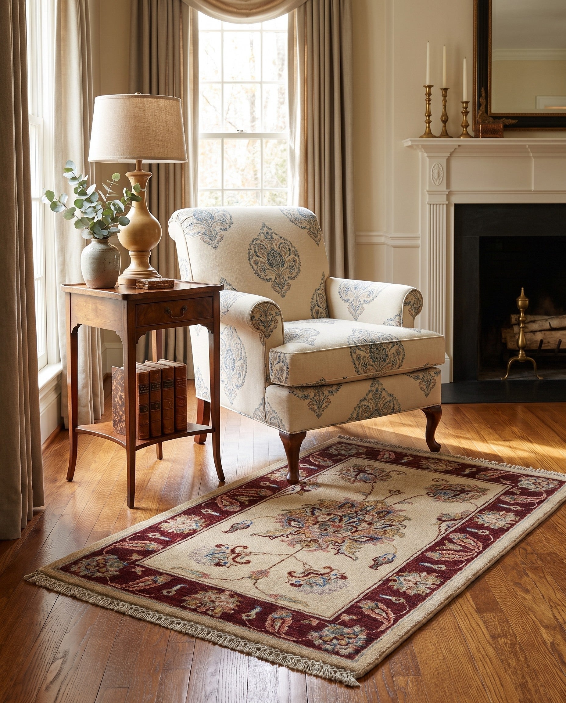 2' 1 x 3' Hand Knotted Ziegler Rug