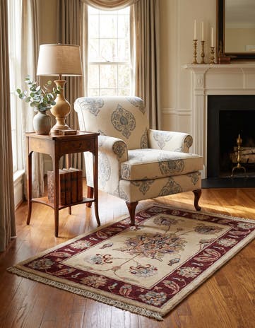 2' 1 x 3' Hand Knotted Ziegler Rug