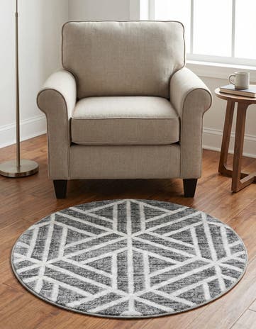 3' 3 x 3' 3 Lattice Trellis Round Rug