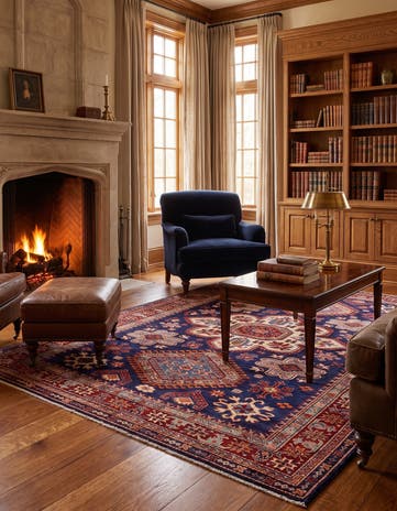 4' 11 x 6' 8 Hand Knotted Kazak Rug
