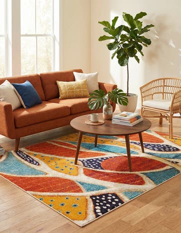 Rust Red Washable Amalfi Rug