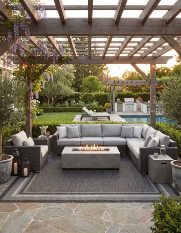 Black Easy-Clean Border Indoor / Outdoor Square Rug