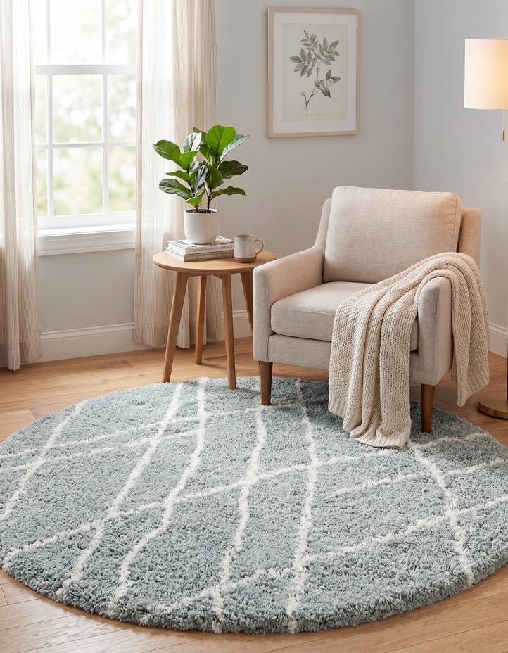 5' 3 x 5' 3 Soft Touch Shag Round Rug