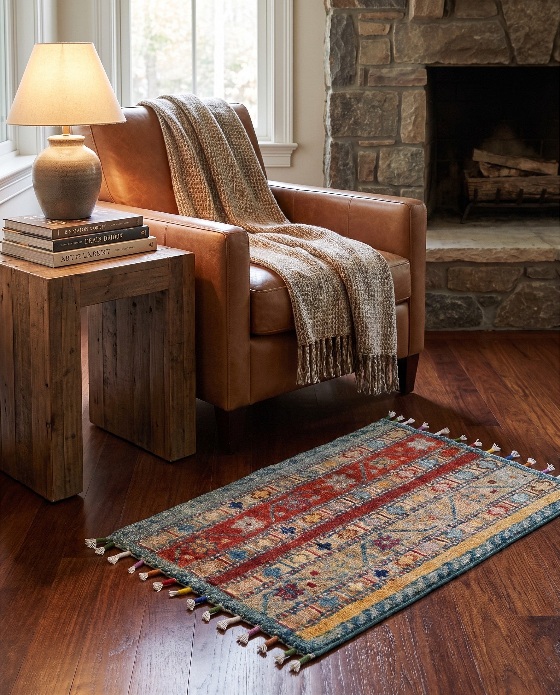 1' 4 x 2' Hand Knotted Ziegler Rug
