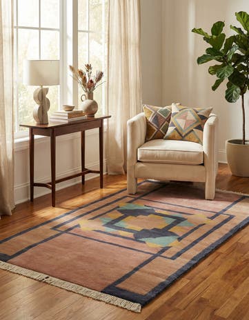 3' 5 x 6' 5 Hand Knotted Tibet Oriental Wool Rug
