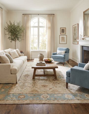 9' 2 x 12' 3 Hand Knotted Oushak Wool Rug