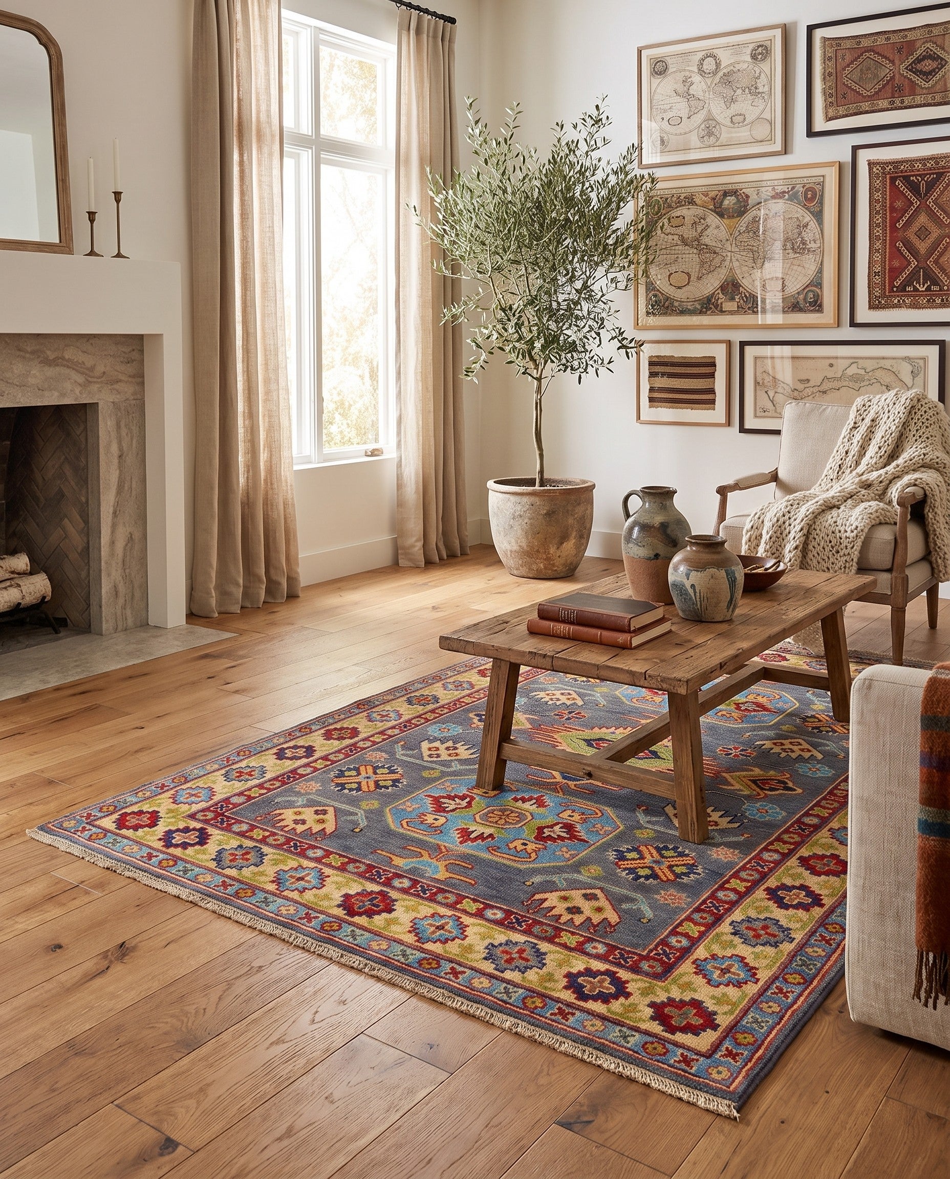 4' x 5' 11 Hand Knotted Kazak Rug