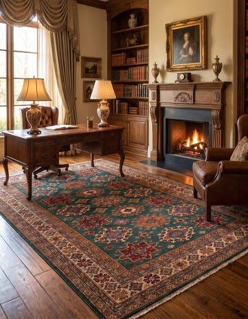 6' 2 x 8' 9 Hand Knotted Kazak Rug
