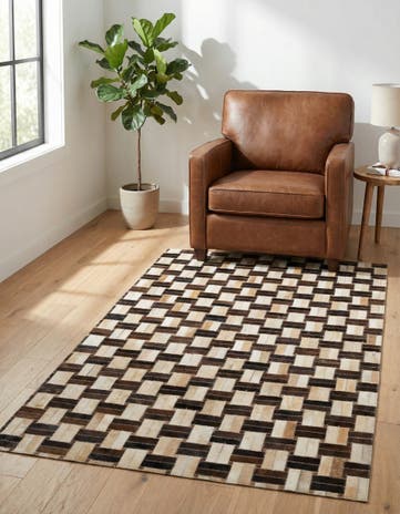 3' x 4' 11 Cowhide - Patchwork Rug