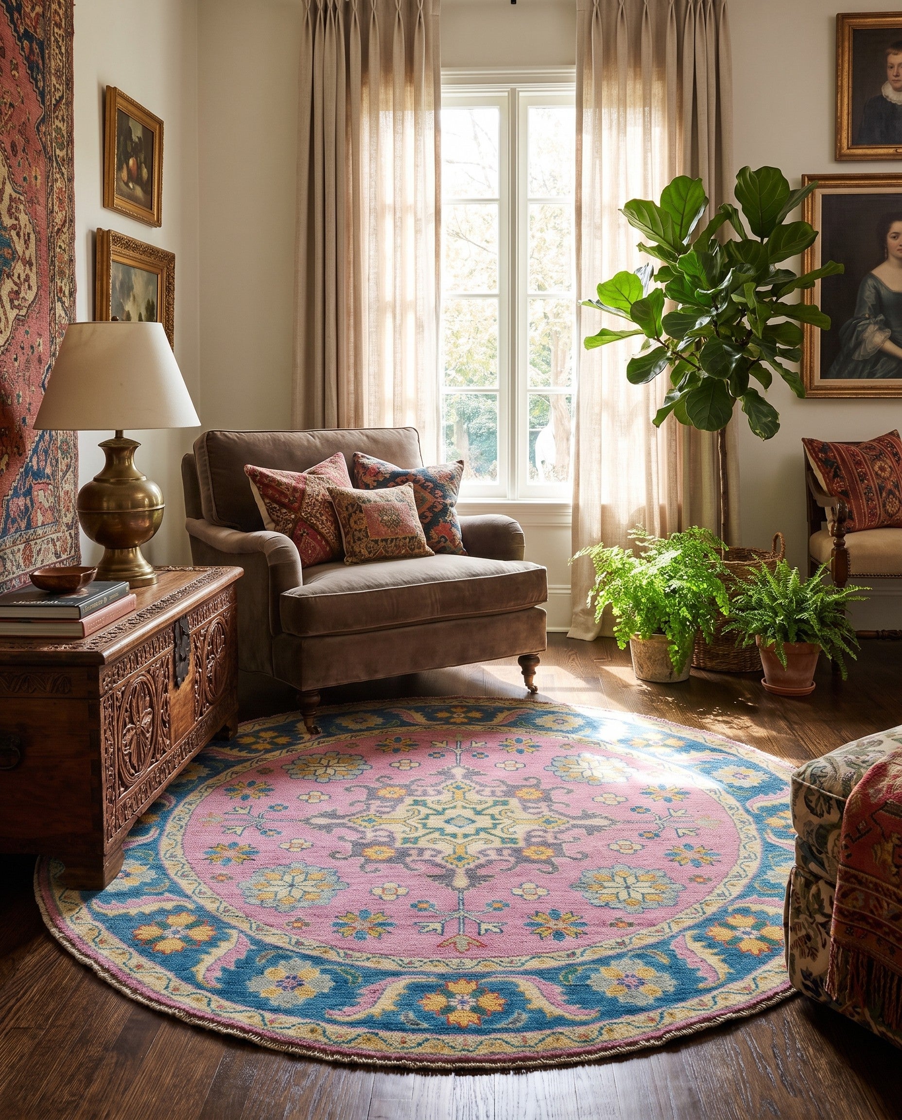 4' 10 x 5' Hand Knotted Kazak Round Rug