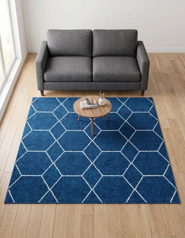 6' x 6' Lattice Frieze Square Rug
