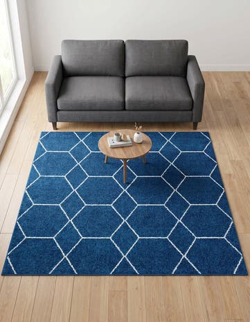 6' x 6' Lattice Frieze Square Rug