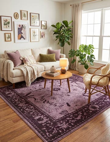 Purple Vista Square Rug