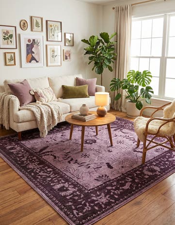 Purple Vista Square Rug