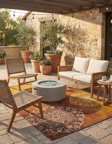 5' 3 x 8' Easy-Clean Modern Indoor / Outdoor Rug
