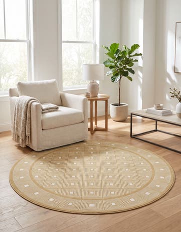 Yellow Aakaar Round Rug