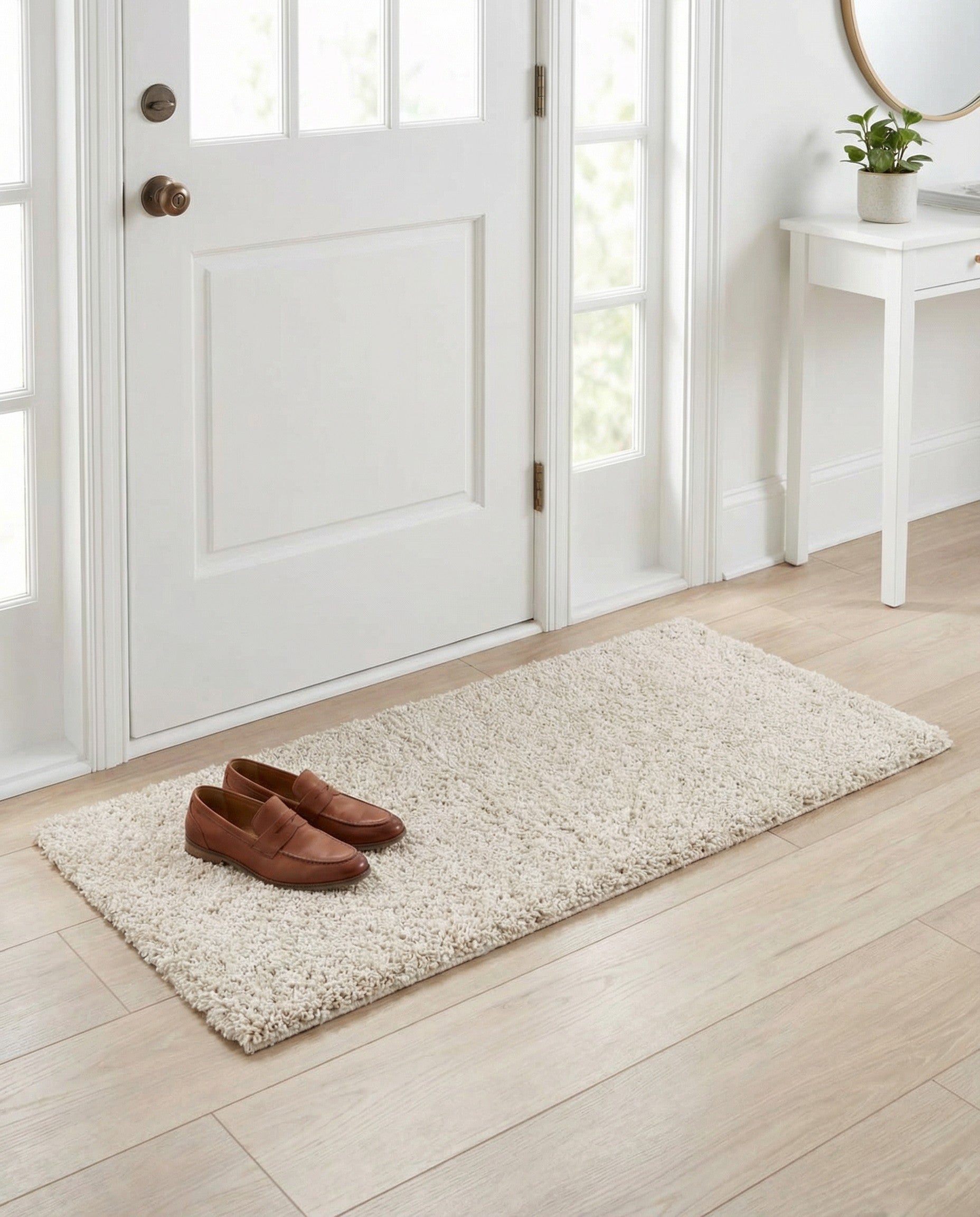 2' x 4' 1 Soft Solid Shag Runner Rug